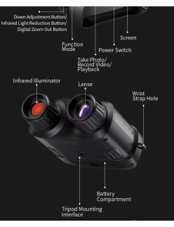 FNIRSI NVS-40 Binoclu digital cu vedere pe timp de noapte și cameră, înregistrare până la 4K 3840x2160